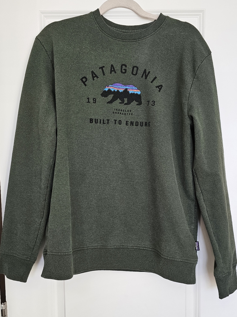 Patagonia Bear Logo Crewneck Sweatshirt Women’s Green Size M